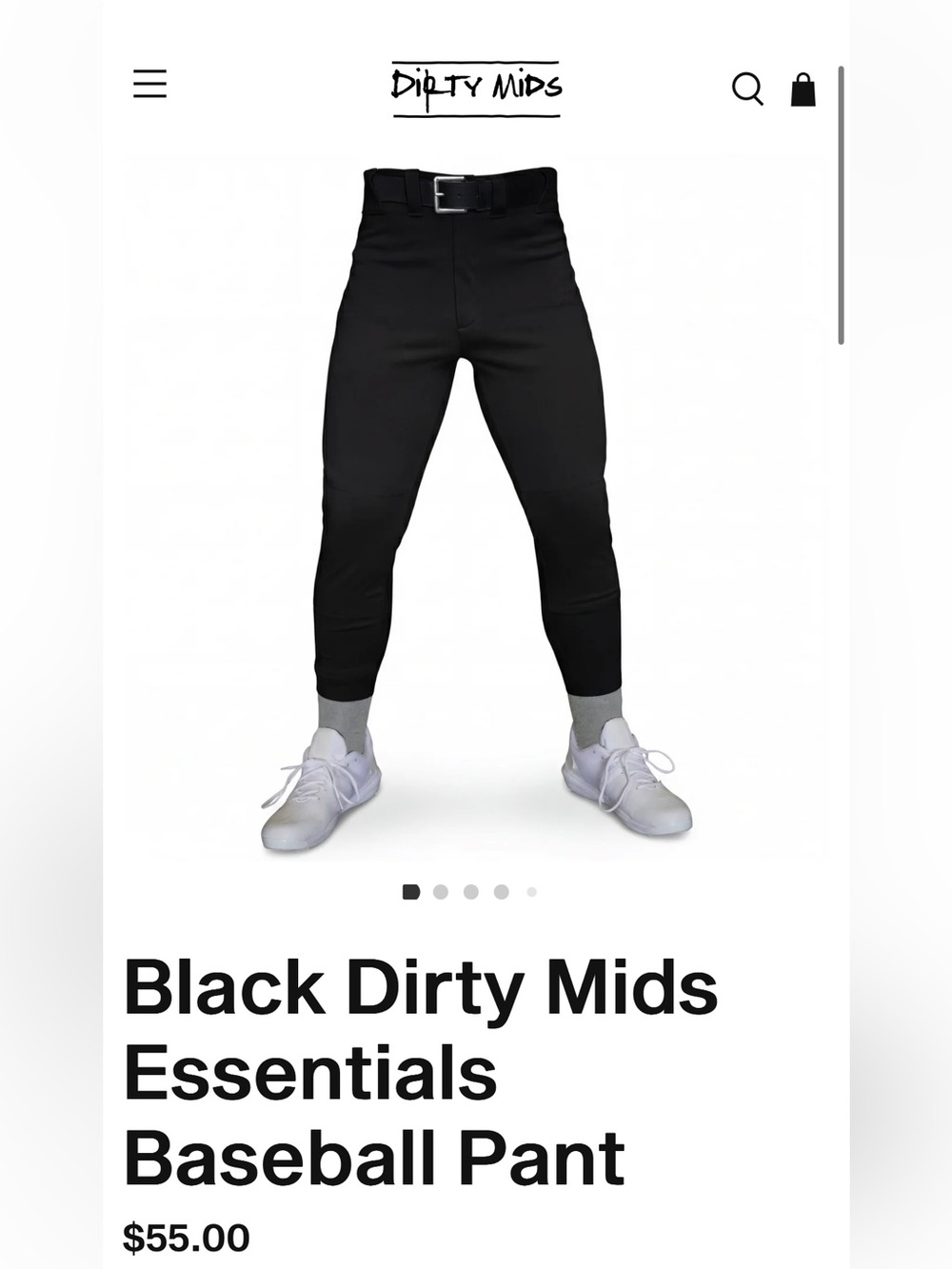 DIRTY MIDS BIG KIDS BASEBALL PANTS